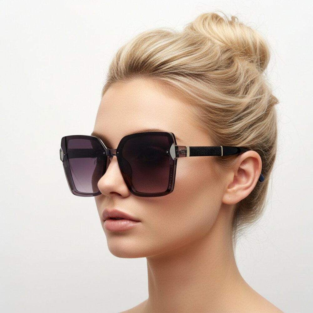 NEW Big Bling Black Oversized Sunglasses Designer Style!